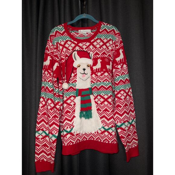 Ugly Christmas Sweater Xmas Size Large Llama - Picture 1 of 3